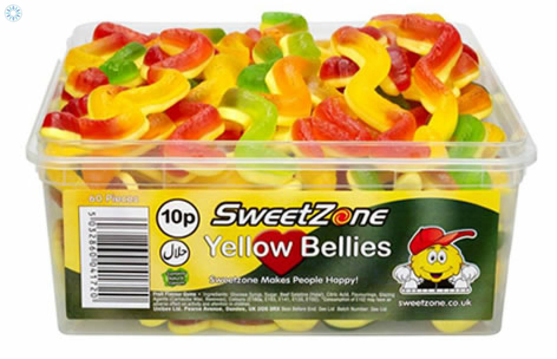 Halal Foods › Halal Sweets › 10p Yellow Bellies (60 pieces in Tub)