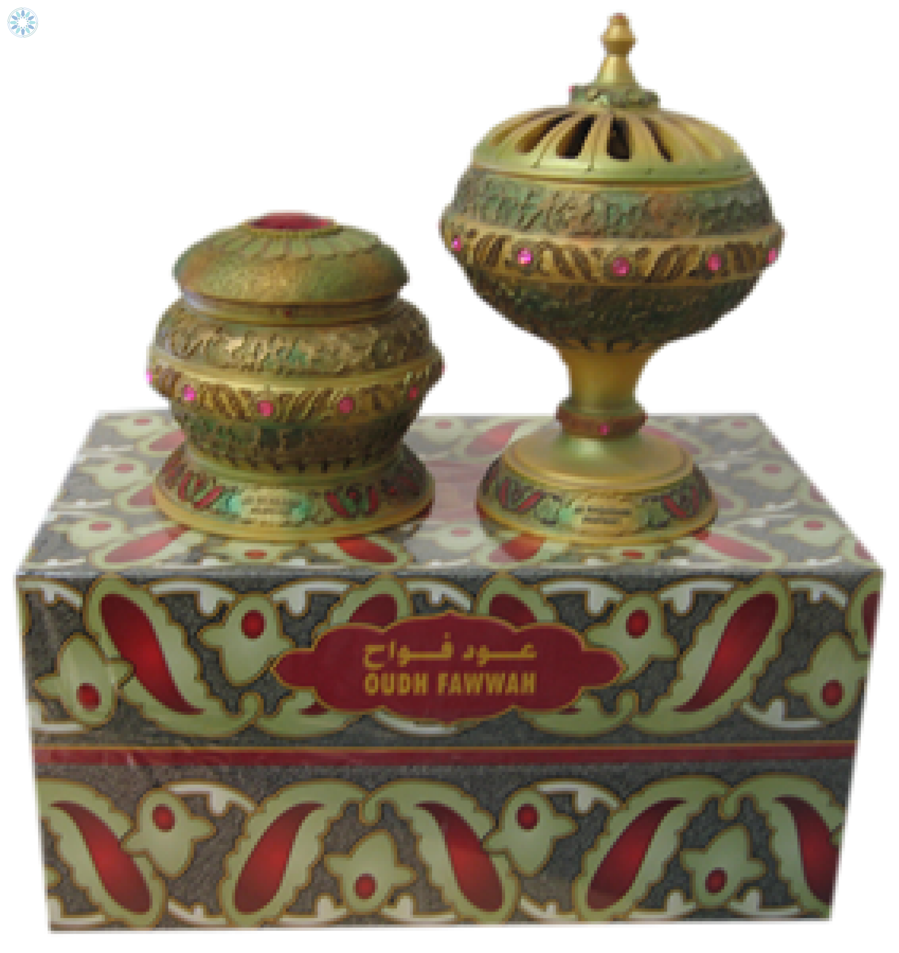 Perfumes › Mubakhar/Oil Burners › Oudh Fawwah [Bakhoor and Incense Burner Gift Set]