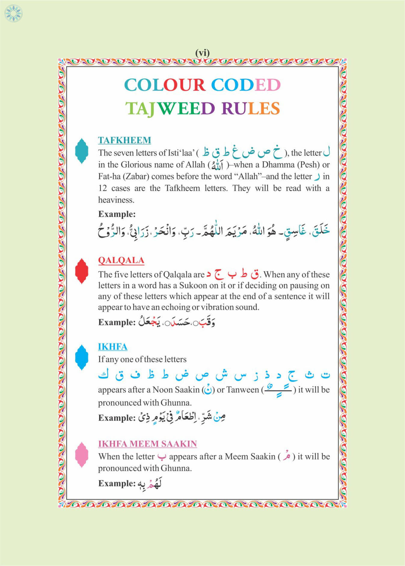 the holy quran colour coded tajweed rules pdf