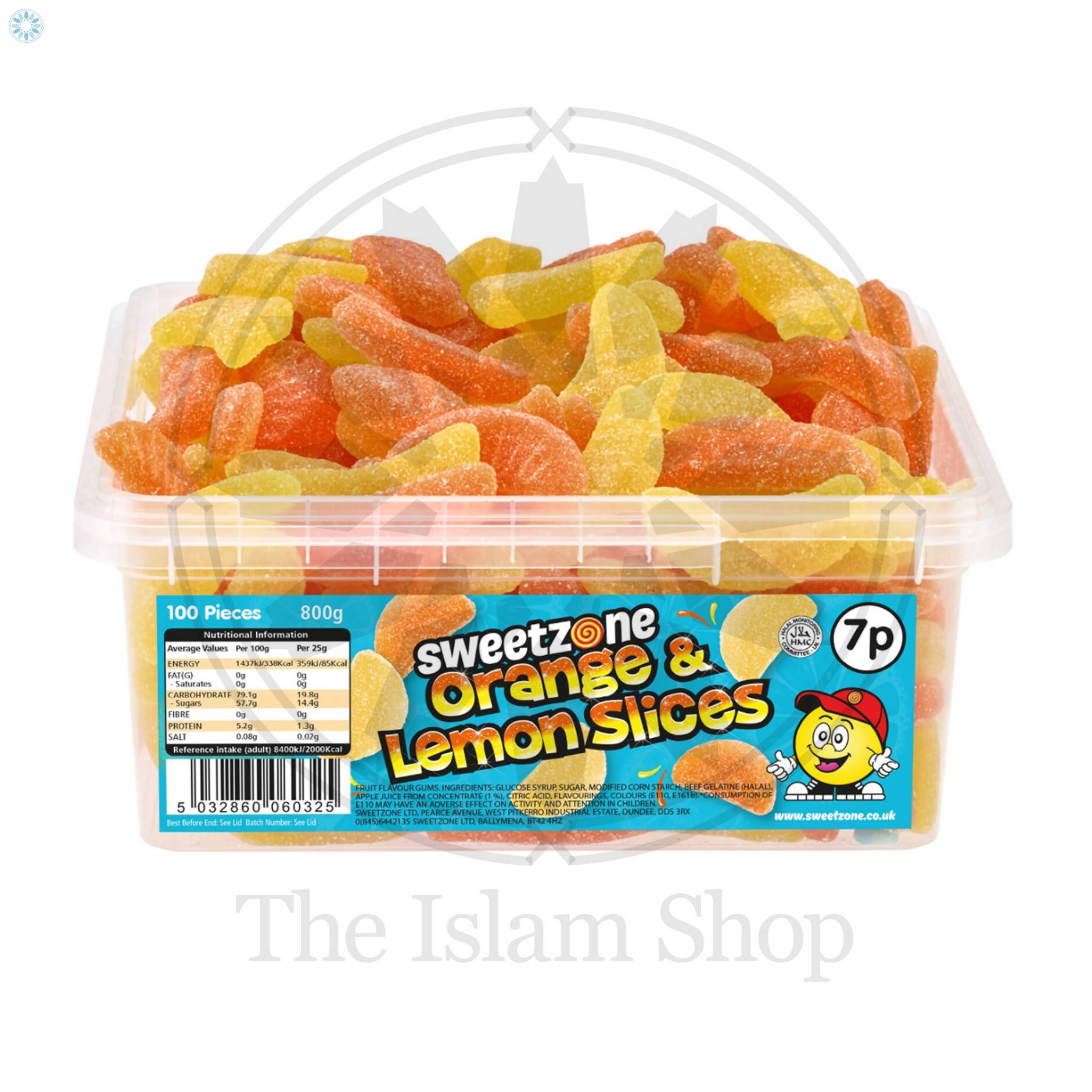 Halal Foods › Halal Sweets › Orange & Lemon Slices (100 pieces in Tub